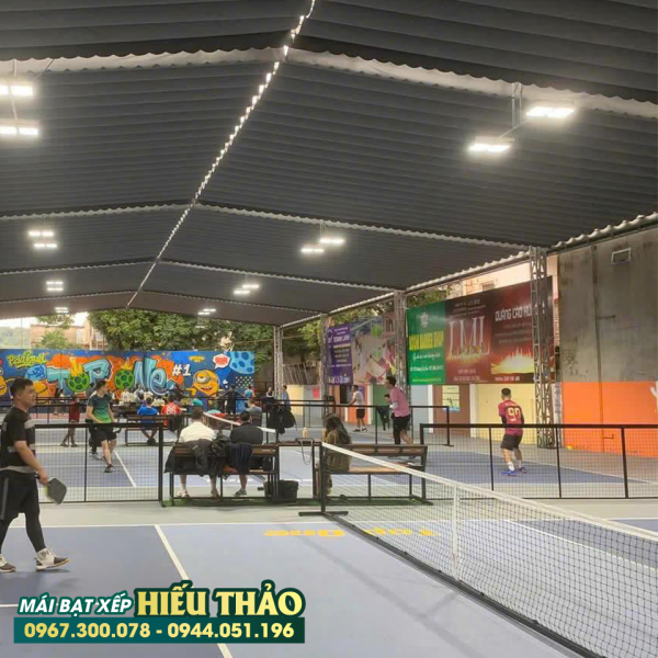 Bạt Xếp Di Động Che Sân Pickleball